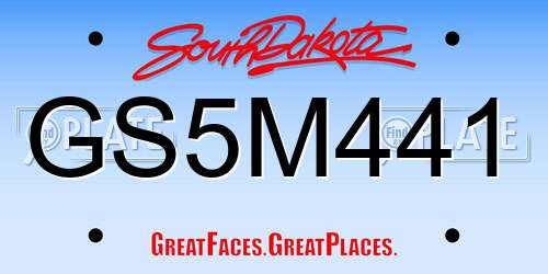 GS5M441 South Dakota License Plate