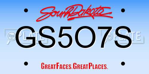 GS5O7S South Dakota License Plate