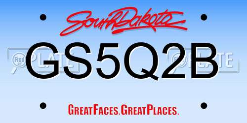 GS5Q2B South Dakota License Plate