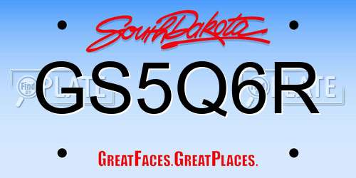 GS5Q6R South Dakota License Plate