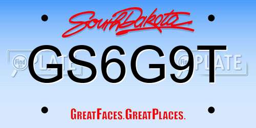 GS6G9T South Dakota License Plate