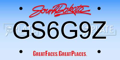 GS6G9Z South Dakota License Plate