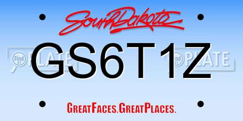 GS6T1Z South Dakota License Plate