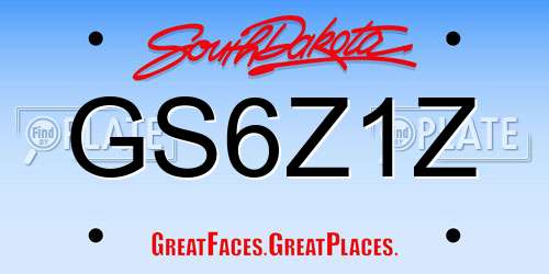 GS6Z1Z South Dakota License Plate