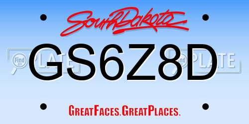 GS6Z8D South Dakota License Plate
