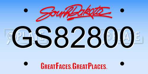 GS82800 South Dakota License Plate