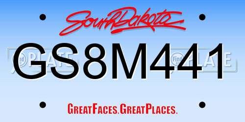 GS8M441 South Dakota License Plate