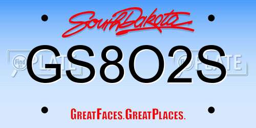 GS8O2S South Dakota License Plate