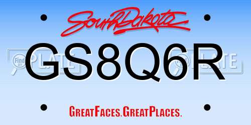 GS8Q6R South Dakota License Plate