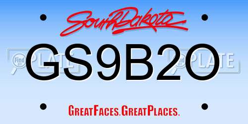 GS9B2O South Dakota License Plate