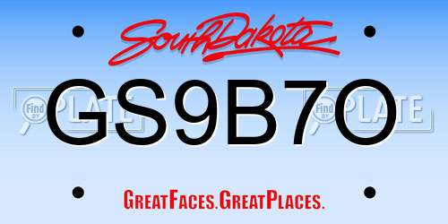 GS9B7O South Dakota License Plate