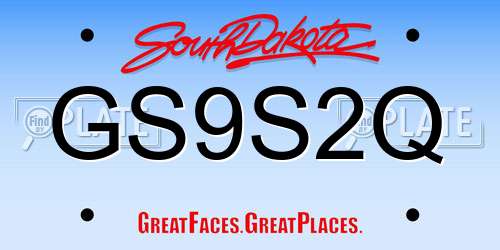 GS9S2Q South Dakota License Plate