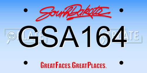 GSA164 South Dakota License Plate