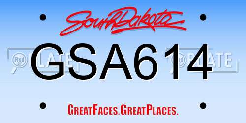 GSA614 South Dakota License Plate