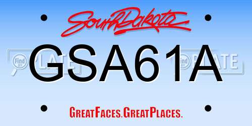 GSA61A South Dakota License Plate