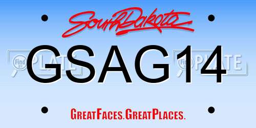 GSAG14 South Dakota License Plate
