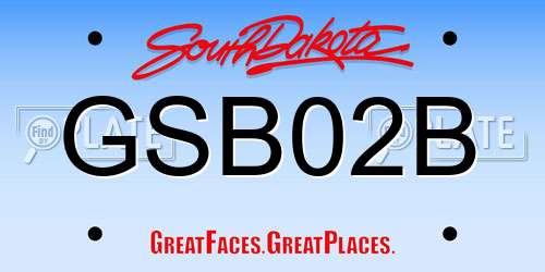 GSB02B South Dakota License Plate
