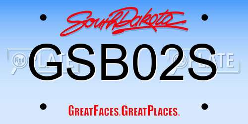 GSB02S South Dakota License Plate