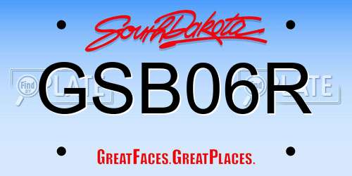 GSB06R South Dakota License Plate