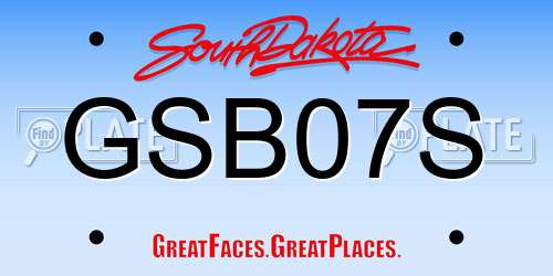 GSB07S South Dakota License Plate
