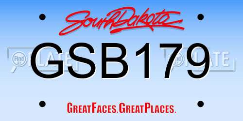GSB179 South Dakota License Plate