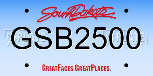 GSB2500 South Dakota License Plate