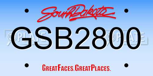 GSB2800 South Dakota License Plate