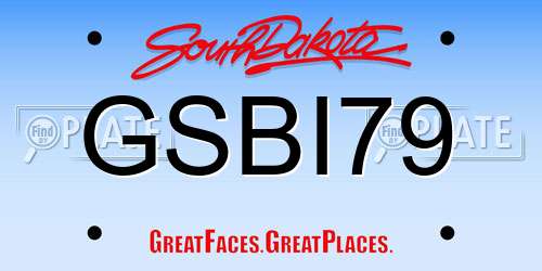 GSBI79 South Dakota License Plate