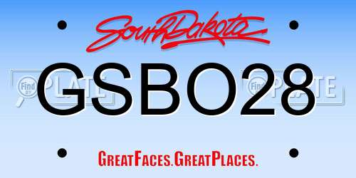 GSBO28 South Dakota License Plate