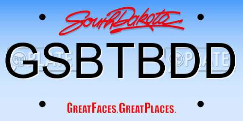 GSBTBDD South Dakota License Plate