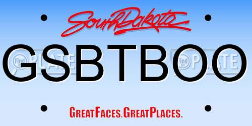 GSBTBOO South Dakota License Plate