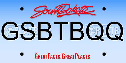 GSBTBQQ South Dakota License Plate