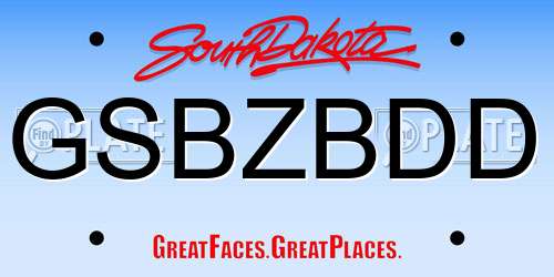 GSBZBDD South Dakota License Plate