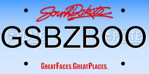 GSBZBOO South Dakota License Plate