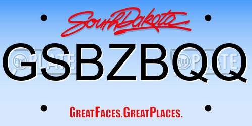 GSBZBQQ South Dakota License Plate