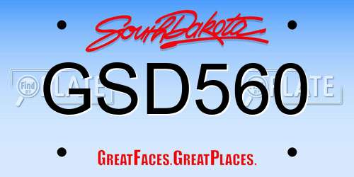 GSD560 South Dakota License Plate