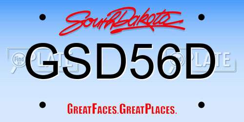 GSD56D South Dakota License Plate
