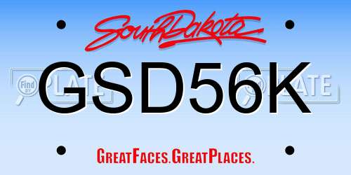 GSD56K South Dakota License Plate