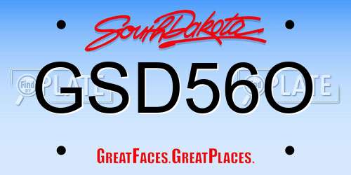 GSD56O South Dakota License Plate