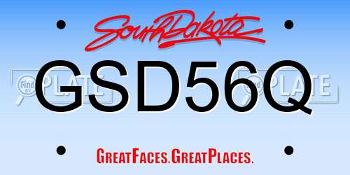 GSD56Q South Dakota License Plate