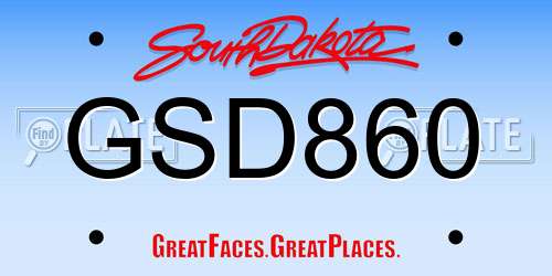GSD860 South Dakota License Plate