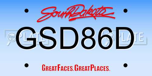GSD86D South Dakota License Plate
