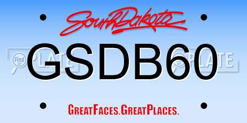 GSDB60 South Dakota License Plate