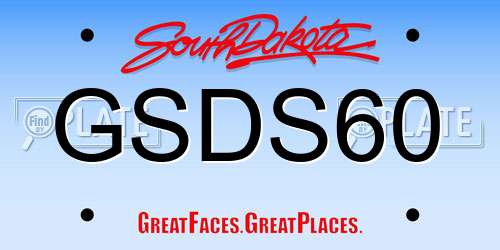 GSDS60 South Dakota License Plate
