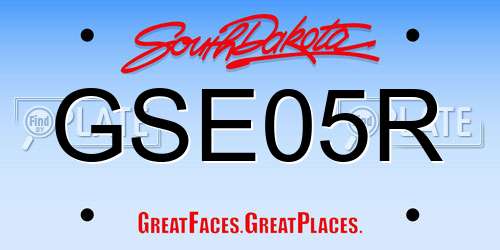 GSE05R South Dakota License Plate