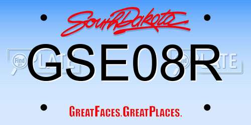 GSE08R South Dakota License Plate