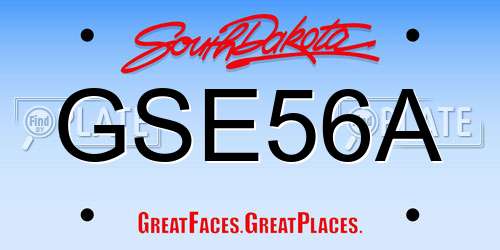 GSE56A South Dakota License Plate