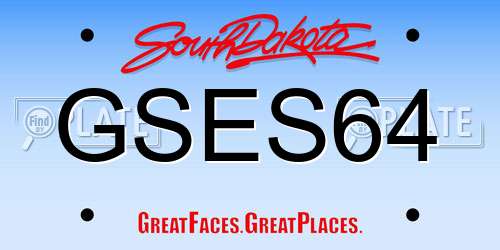 GSES64 South Dakota License Plate