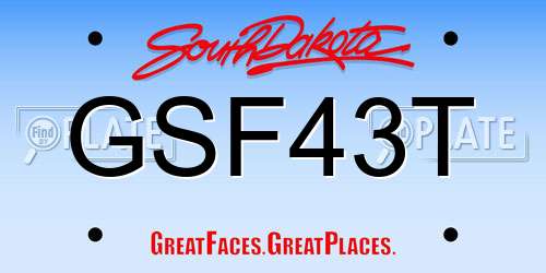 GSF43T South Dakota License Plate