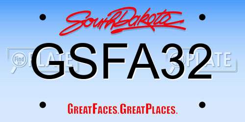 GSFA32 South Dakota License Plate